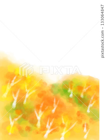 水彩手繪秋葉風景（直式版） 133064847