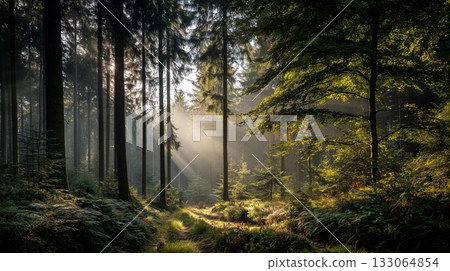 Morning forest 133064854