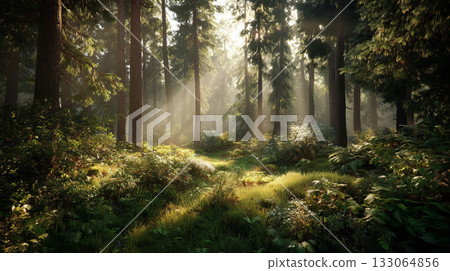 Morning forest 133064856