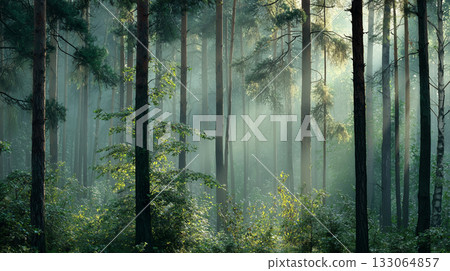 Morning forest 133064857