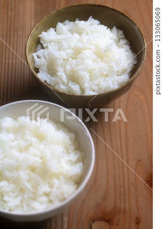 Newly harvested rice served in a bowl 133065069