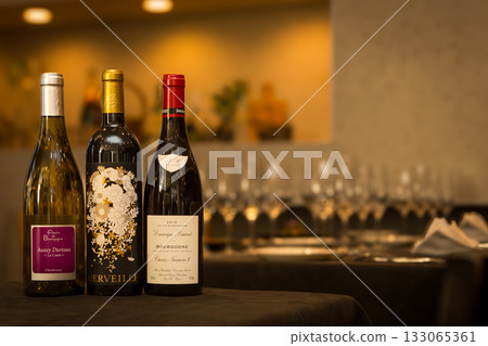 Wine on a bar table Wine on a bar table 133065361