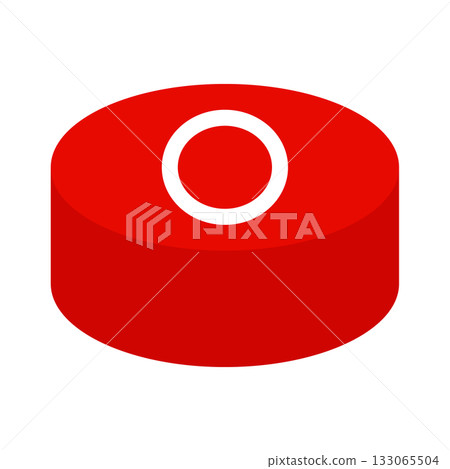 Vector illustration of a simple red round button. Transparent background material of a cylindrical game switch Vector illustration of a simple red round button. Transparent background material of a cylindrical game switch 133065504