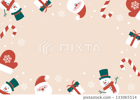 Cute christmas frame illustration 133065514