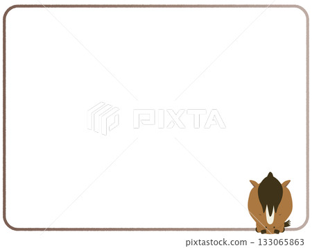 棕色馬架跪著 棕色馬架跪著 133065863