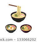 Udon Bowl Illustration Set 133066202