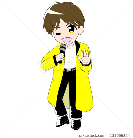 身穿黃色服裝的男偶像歌手 133066234
