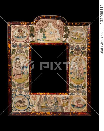 Historic British Mirror Embroidered Jael and Barak 1672 Decorative Art 133066513