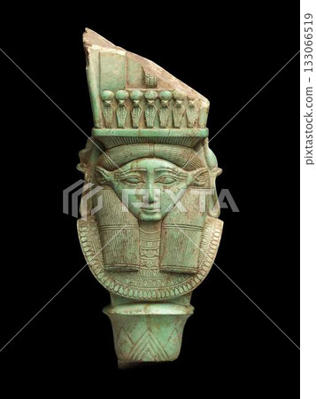 Ancient Egyptian Hathor Emblem Green Faience Sistrum Fragment Late Period Artifact Ancient Egyptian Hathor Emblem Green Faience Sistrum Fragment Late Period Artifact 133066519