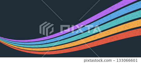 Geometric Stripe Rainbow Groovy Pattern 133066601