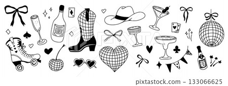 Whimsical cowgirl adventure with charming elements of fun and celebration in a joyful setting Whimsical cowgirl adventure with charming elements of fun and celebration in a joyful setting 133066625