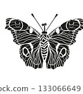 Monarch butterflies Vector hand drawn insect illustration isolated on white background 133066649