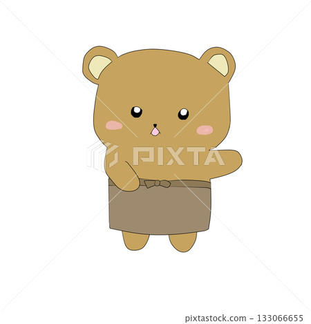 穿著圍裙的咖啡師風格小熊 133066655