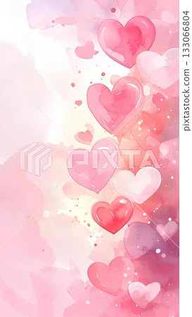 Background material_Watercolor style Lots of heart marks Background material_Watercolor style Lots of heart marks 133066804