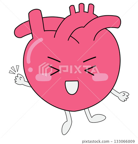 心形人物微笑揮手 心形人物微笑揮手 133066809