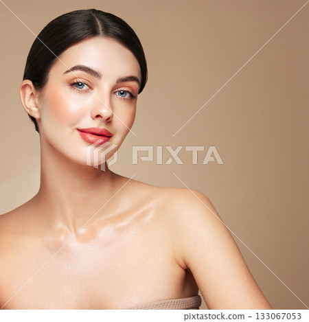 Portrait beautiful young woman with clean fresh skin 133067053