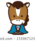 Horse boy giving New Year's greetings 133067125