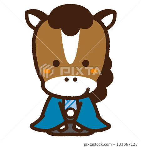 Horse boy giving New Year's greetings Horse boy giving New Year's greetings 133067125