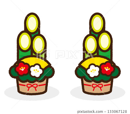 Cute New Year's pine decoration 133067128