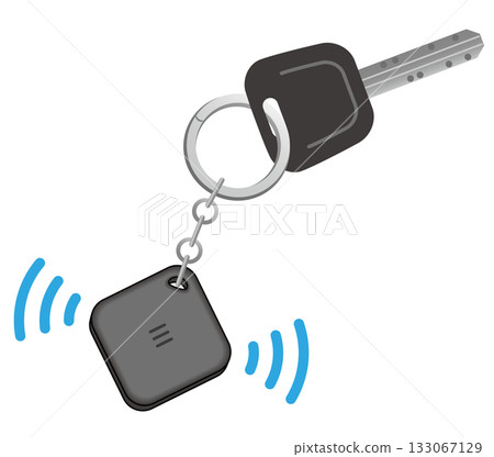 Anti-loss tag attached to key, tracking tag 133067129
