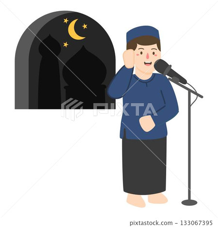 Man Doing Adzan Or Call To Pray 133067395
