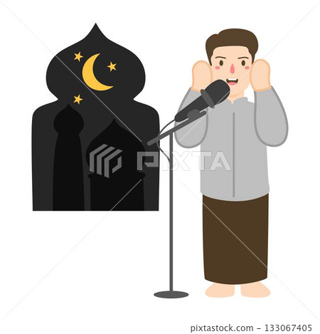 Muslim people Call to Prayer illustration 133067405