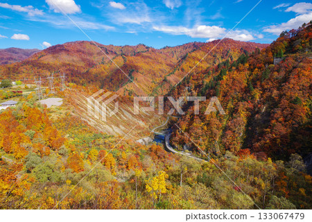 Autumn leaves of Okadaden Lake 133067479