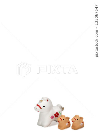 馬年馬年新年素材新年賀卡明信片尺寸直版 133067547