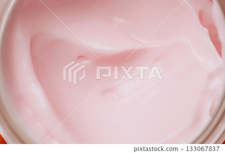 Close up smooth pink cosmetic cream texture Close up smooth pink cosmetic cream texture 133067837
