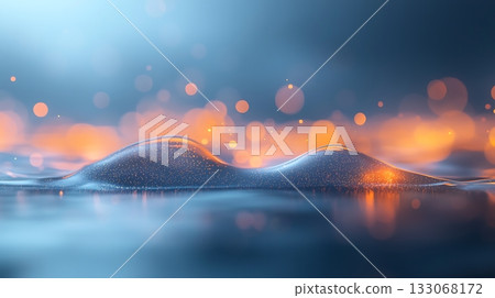 Ethereal Waves of Liquid Surface with Glowing Bokeh Lights in a Dreamy Atmosphere Ethereal Waves of Liquid Surface with Glowing Bokeh Lights in a Dreamy Atmosphere 133068172