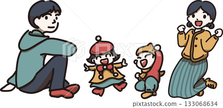 家庭歡樂時光/冬季時尚 家庭歡樂時光/冬季時尚 133068634