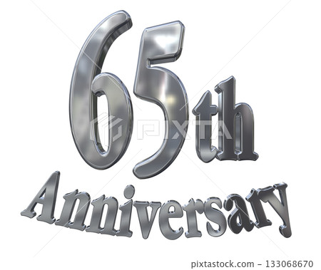 3DCG文字“65週年紀念/65週年紀念標誌閃耀” 133068670