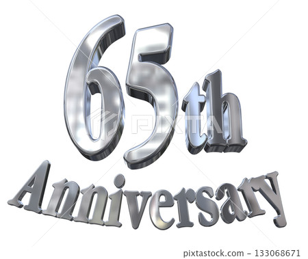 3DCG文字“65週年紀念/65週年紀念標誌閃耀” 3DCG文字“65週年紀念/65週年紀念標誌閃耀” 133068671