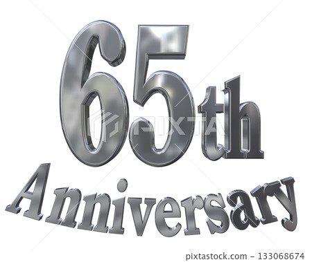 3DCG文字“65週年紀念/65週年紀念標誌閃耀” 133068674