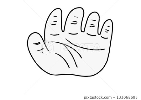 變形皺紋手插圖（線條畫） 133068693