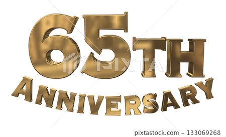 3DCG文字“65週年紀念/65週年紀念標誌閃耀” 3DCG文字“65週年紀念/65週年紀念標誌閃耀” 133069268