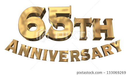 3DCG文字“65週年紀念/65週年紀念標誌閃耀” 3DCG文字“65週年紀念/65週年紀念標誌閃耀” 133069269