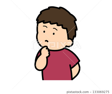 思考的亞洲男孩 思考的亞洲男孩 133069275