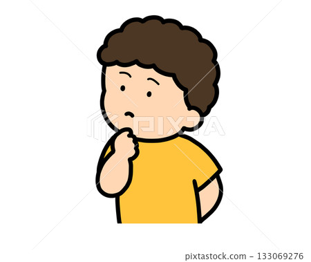 思考的亞洲男孩 思考的亞洲男孩 133069276