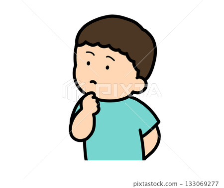 思考的亞洲男孩 思考的亞洲男孩 133069277