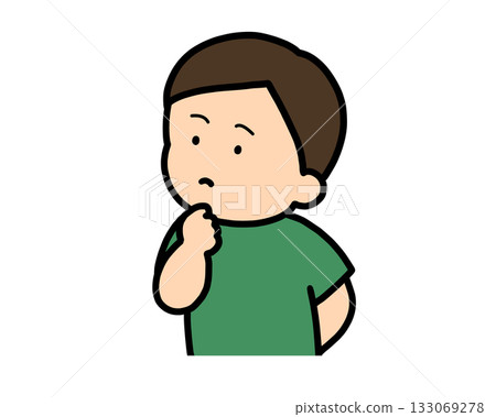 思考的亞洲男孩 思考的亞洲男孩 133069278