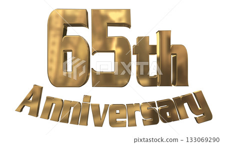 3DCG text "65th Anniversary/65th Anniversary Mark Sparkle" 133069290