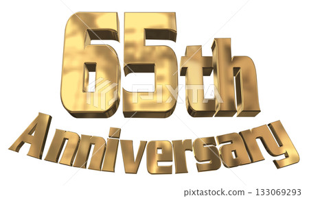 3DCG文字“65週年紀念/65週年紀念標誌閃耀” 3DCG文字“65週年紀念/65週年紀念標誌閃耀” 133069293