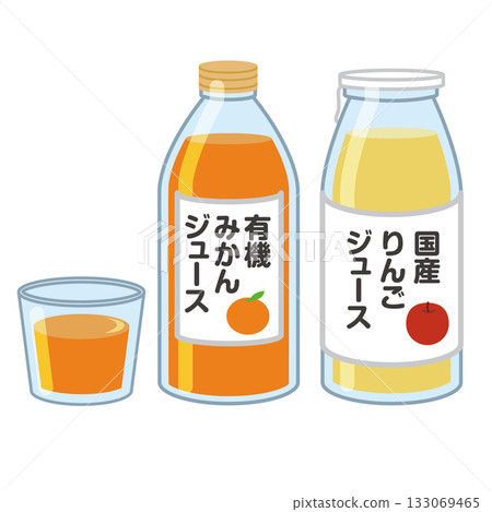 Domestic apple juice and organic mandarin juice illustration Domestic apple juice and organic mandarin juice illustration 133069465