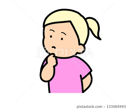 思考中的金髮女孩 133069493