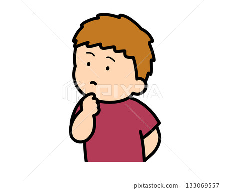 Thinking brown-haired boy 133069557
