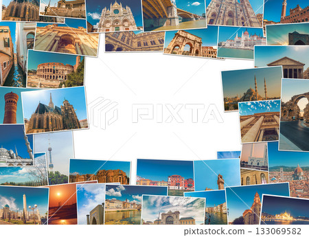 Collage of Famous European Landmarks 133069582