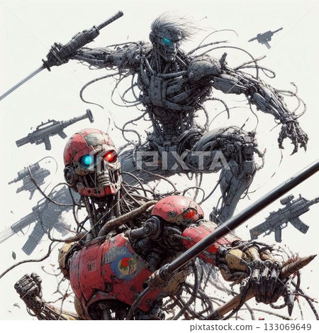 Stylish cyborg on the battlefield, the strongest android Stylish cyborg on the battlefield, the strongest android 133069649