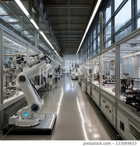 A modern robotics lab equipped with the latest automated equipment 133069653