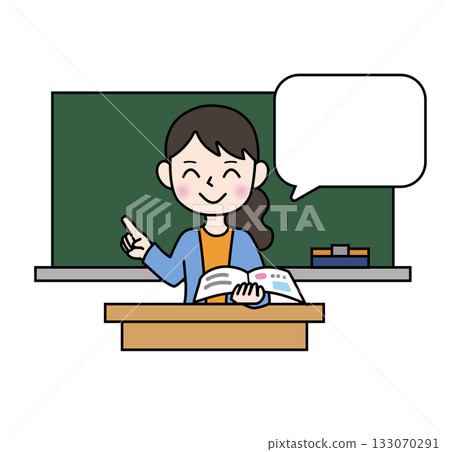 Female teacher explaining speech bubble 133070291